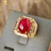 nhẫn nam đá ruby huyết bồ câu